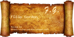Fülöp Gordon névjegykártya