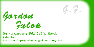 gordon fulop business card